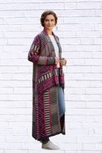 Printed Shawl Cardigan with Fringed Hem _ Cozy, Stylish, and Perfect for Layering!