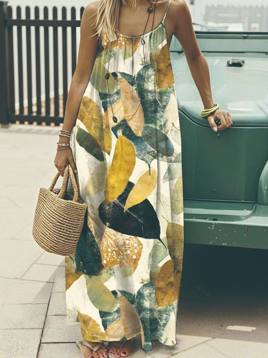 Vacation Halter-neck Backless Loose Long Dress