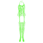 Halter knotted suspender lace bodystocking  | Festival Outfits Women