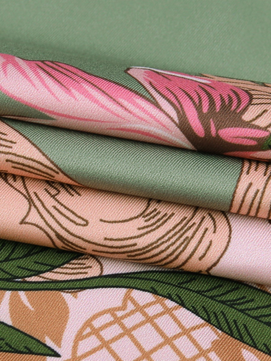 V-neck Camisoles Printed Sexy Backless Maxi Dresses