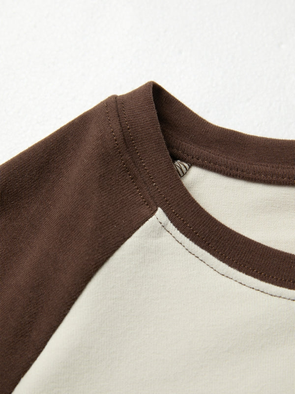 Blurred Heart Print Raglan Long Sleeve Tee