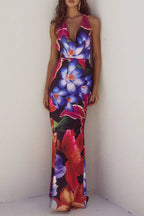 Abigail Premium Dress with Open Back, Lacing and Print Wardrobe Essential