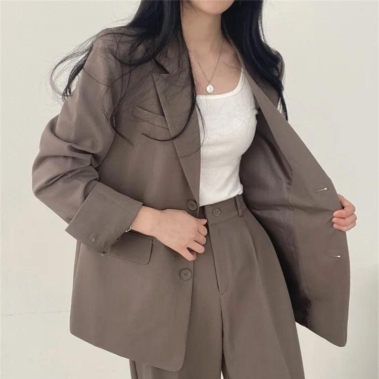 | Women's Tailored Suit Set, Long Blazer