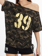 One Shoulder Oversized Short Sleeve Tee