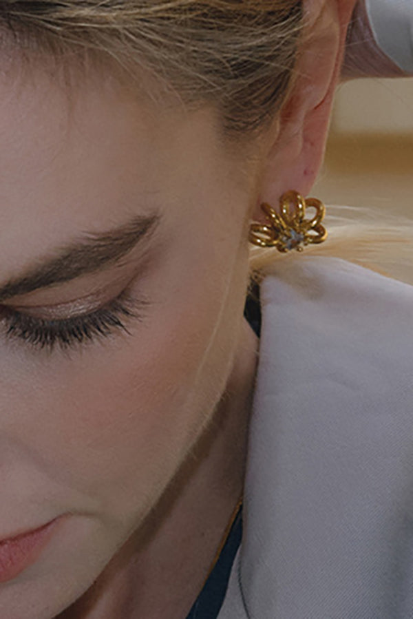 Stylish Affordable-Luxury Stainless Steel and Zircon Stud Earrings and Necklace
