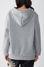 Graphic Print Zipper Hoodie