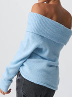 Solid Color Off Shoulder Oversized Sweaters