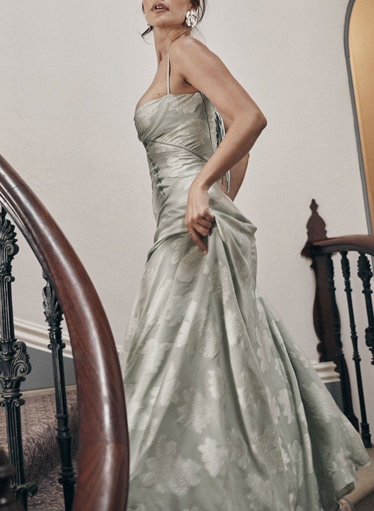 Mesh Maxi Dress with Floral Print