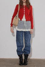 Colorblock Fake Two Piece Cardigan