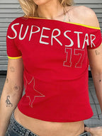 Street Letter Print Short Sleeve Tee
