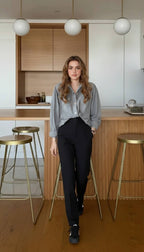 Pleated Long Sleeve Blouse