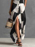 | Geometric Print Maxi Dress