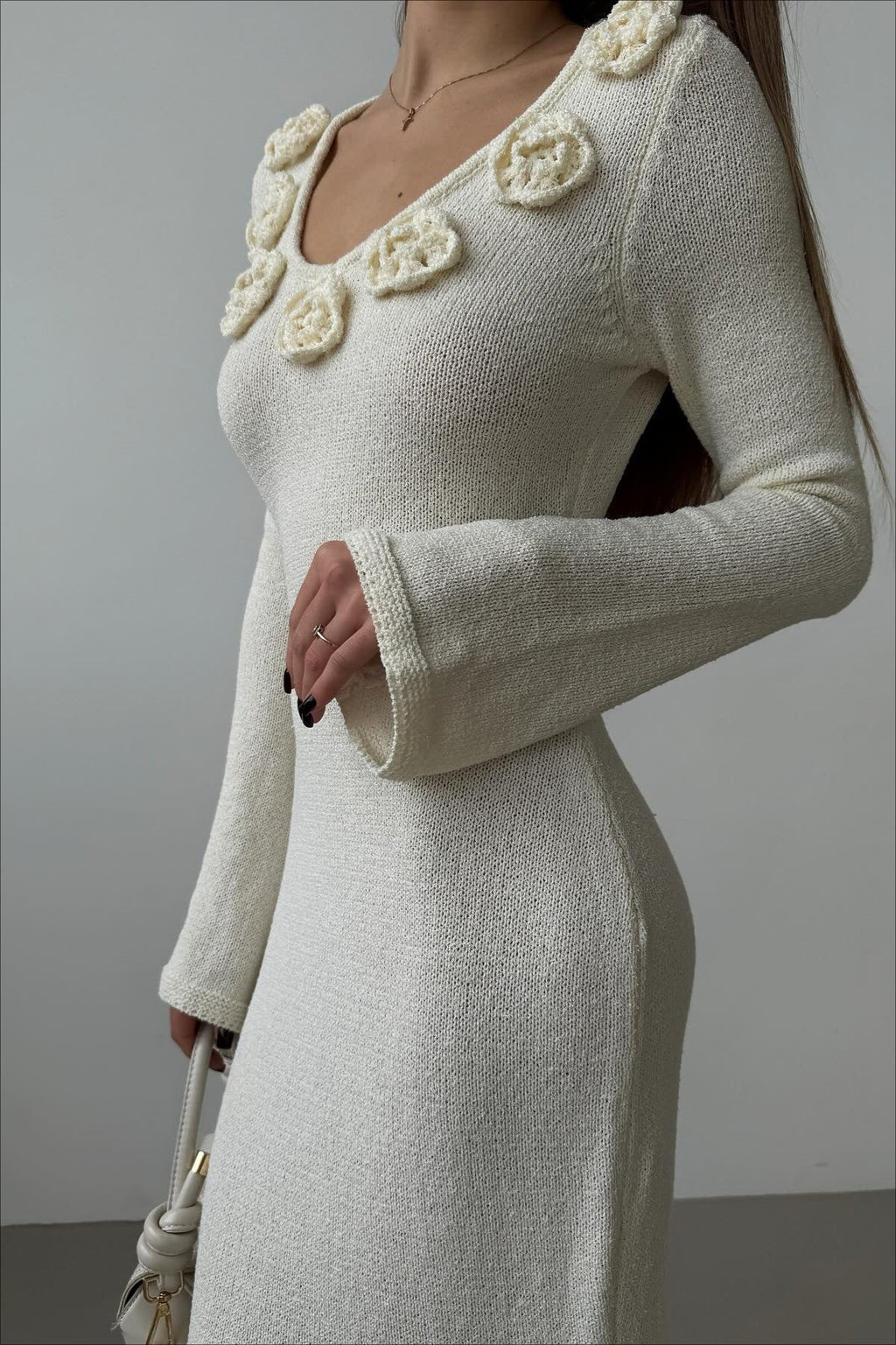 Long Sleeve Floral Maxi Sweater Dress