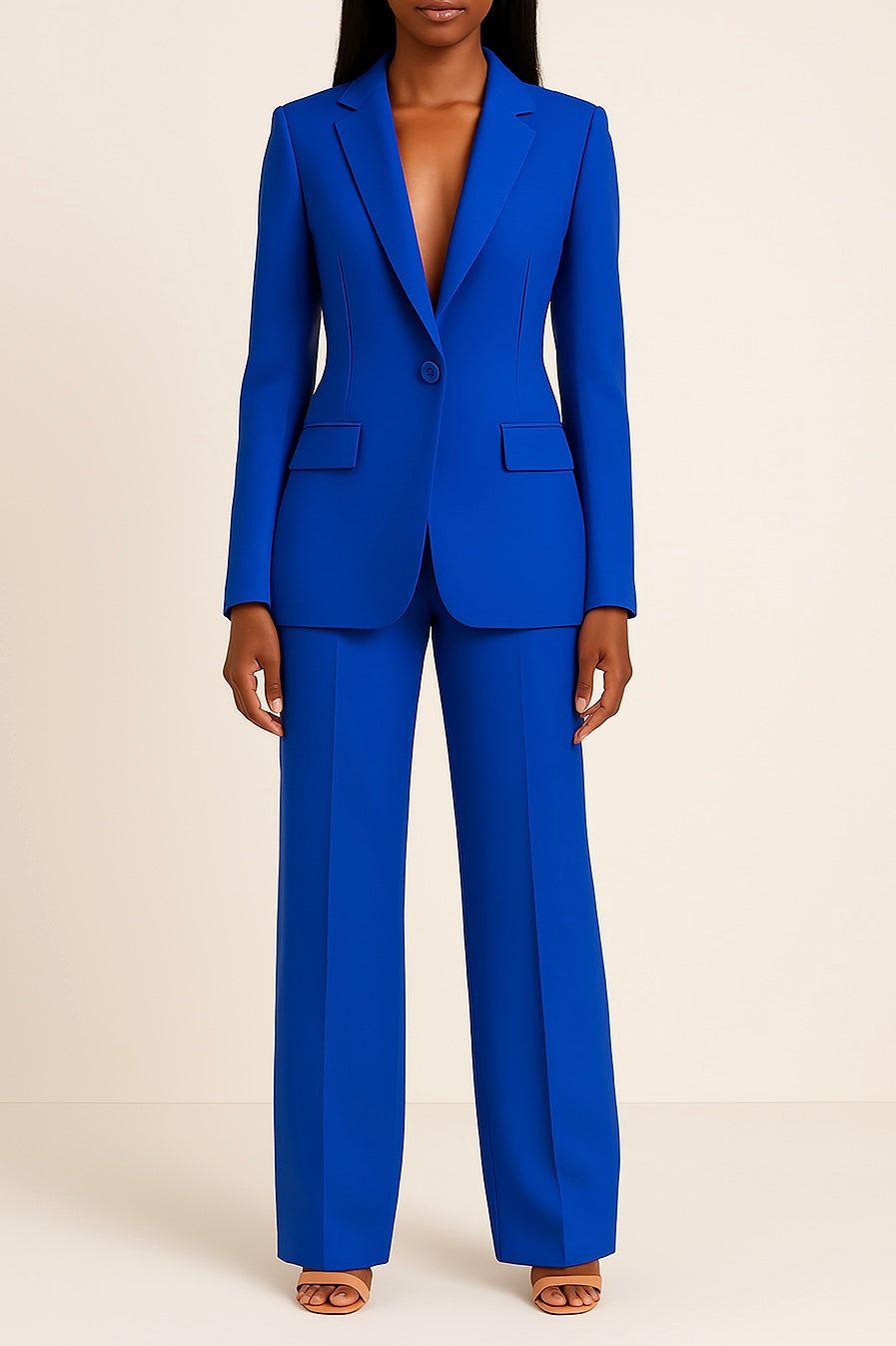 | Formal Suit Set with Tailored Long Blazer
