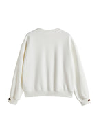 Solid Color Sleeve Embellished Oversized Hoodie