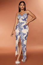 Cross Split Backless Strap Party Dress