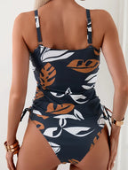 | Leaf Print Tankini Top and Bottoms