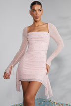 Valeria Elevated Dress with Pearls and Long Sleeves Designer Edit