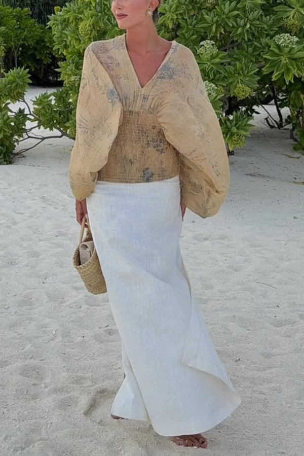 Bohemian Style Ibiza Embroidered Wide-sleeved Shirt