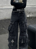 Retro Multi-Pockets Cargo Jeans