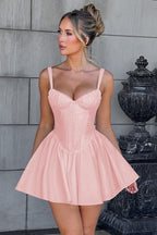 Waist-Cinched Cami Bow Party Dress