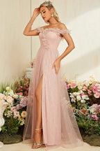 French Off Shoulder Prom Dress
