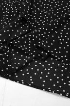 Polka Dot Deep V-Neck Long Sleeve Tiered Ruffle Maxi Dress