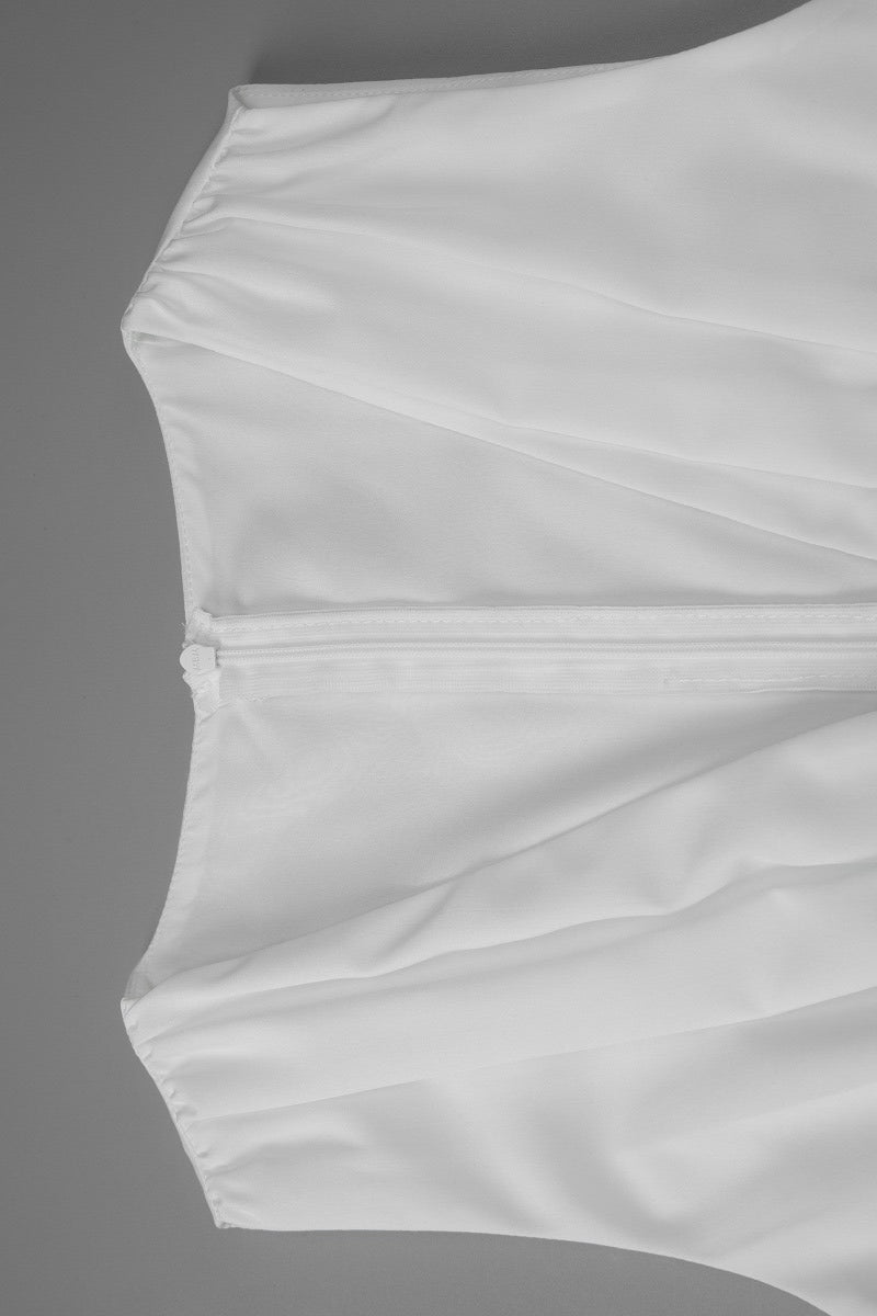Deep V Neck Gathered Ruched A Line Maxi Dress