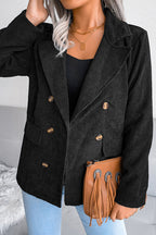 Double Breasted Casual Corduroy Jacket