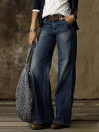 Vintage Style Loose Wide Leg Streetwear Denim Jean