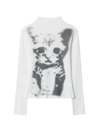 Cat Print Long Sleeves Tee