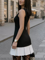 Cathy's Two-Tone Pleated Sleeveless Dress