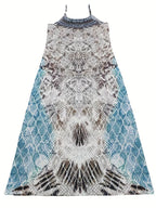 Gudrun Premium Sleeveless Dress with a Feather Pattern Chic Silhouette Collection