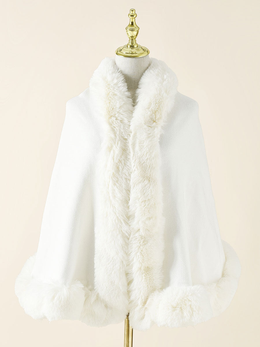 Wedding Cape Faux Fur Shawl Bridal Winter Outerwear
