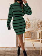 Zaida Aesthetic Knitted Turtleneck Dress for Women Elevated Occasion Wear