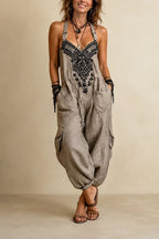 Aria Boho Chic Embroidered Jumpsuit