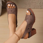 The Sienna — Cutout Wedge Sandals