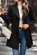 Slim Fit Wool Blend Lapel Overcoat