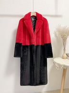 Faux Fur Coats For Women Two Tone Long Eco-friendly Fur Coat