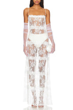 Seraphina  Lace Sheer Slip Maxi Dress