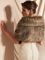 Faux Fur Wedding Wrap Bridal Shawl Winter Warm Cover Ups