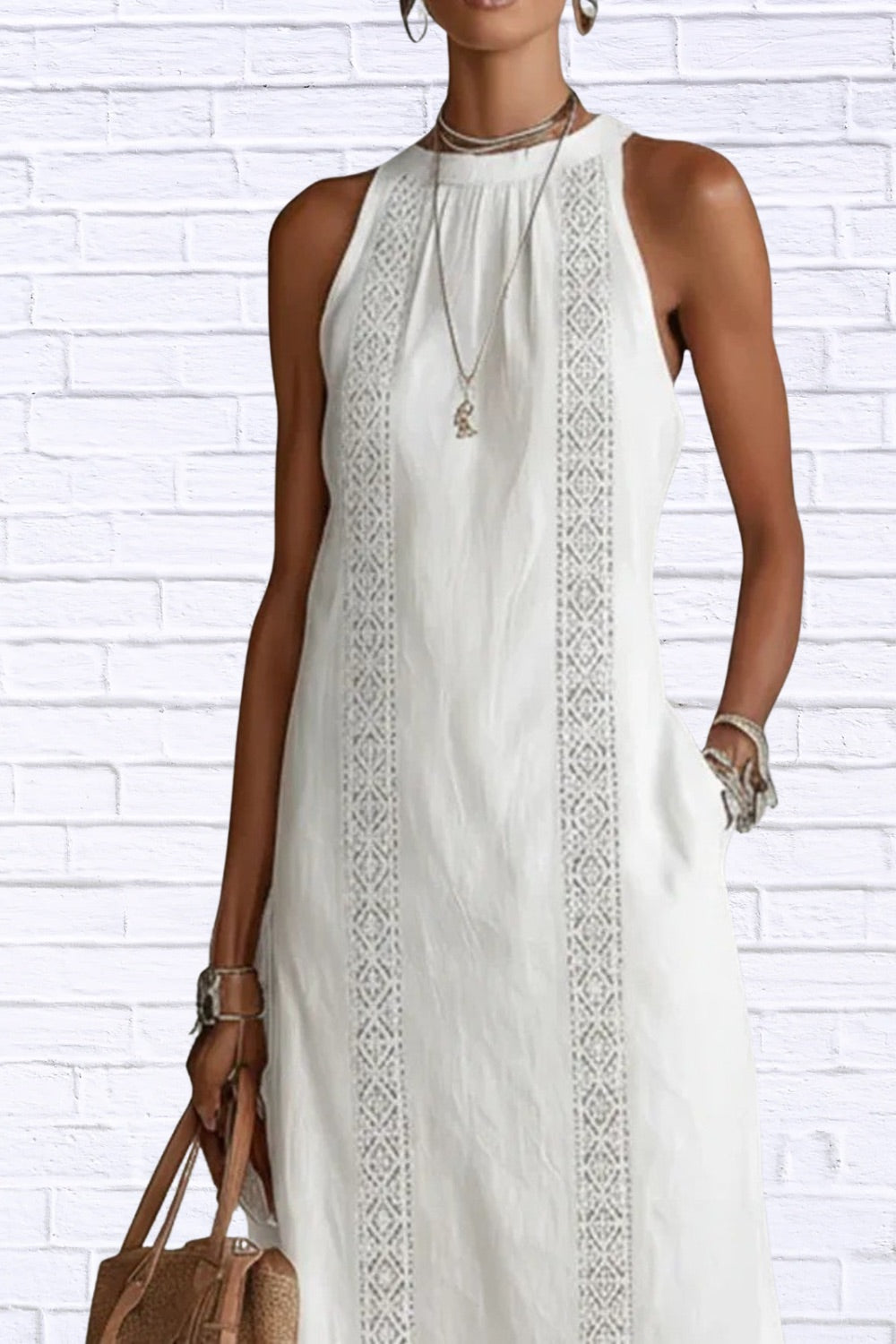 Sleeveless Side Slit Midi Dress | Elegant Women__ Style