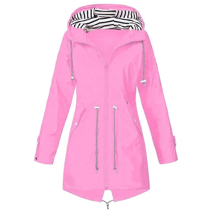 | Women's Casual Hooded Lightweight Raincoat