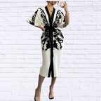 Button Front Half Sleeve Dress