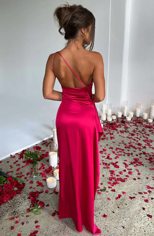 Rebeca Chic Satin Maxi Dress Evening Wear Edit