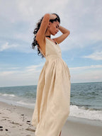 Maribel Exclusive Long Linen Summer Dress Designer Edit