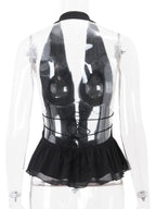Hollow Out Neckband Straps Backless Tank Tops