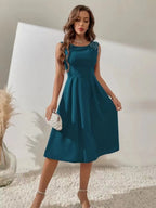 Crew Neck Beading Sleeveless Commuting Mini&Short Dresses