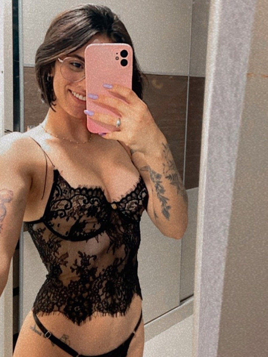 Deep V Perspective Lace Camisoles