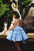 Tie Shoulder Tiered Ruffle Babydoll Mini Dress